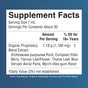 MaryRuth’s Organic Lymphatic Support Herbal Blend Liquid Drops: Supplement Facts — Serving size 1 mL, about 30 servings per container. Contains echinacea, elderberry, yarrow, thyme, vervain & myrrh in a vegan glycerin-water base.