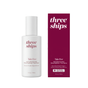 A white bottle of Three Ships Take Five™ Balancing Body + Face Spray - Hypochlorous Acid stands beside its matching maroon and white box, both featuring hypochlorous acid as the key ingredient and showcasing this antibacterial spray as a gentle, effective option for soothing skin care.