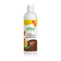 A white bottle of Alba Botanica More Moisture Coconut Milk Conditioner, with orange and yellow flowers on the label. This 12 oz (355 ml) conditioner comes with a white cap.