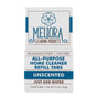 A plastic-free box of Meliora All-Purpose Home Cleaner Refill Tablets. Fragrance-free, dye-free, unscented, with three solid soap tablets included.