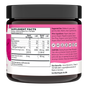 A black jar with a pink label shows supplement facts for Llama Naturals Organic Kids & Adults Vitamin D3 + K2 Gummies, listing ingredients, suggested use, caution, allergen info, distributor contact, and certifications.