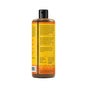 A bottle of Alaffia’s Authentic African Black Soap All-In-One with a yellow and orange label displays its ingredients—including Fair-Trade shea butter—and instructions in English. The bottle is topped with a black cap, and there is a barcode visible at the bottom left of the label.