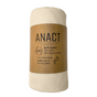 The Anact Hemp and Organic Cotton Wash Cloth Bath Sheet, cream-colored with a brown 