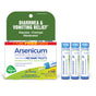Boiron Arsenicum Album 30C Bonus Pack includes three tubes of meltaway pellets for natural relief of diarrhea, nausea, cramps, vomiting, and weakness. Features green label highlighting these benefits.*.