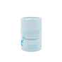 The Ayeya Baby Bath Soak comes in a light blue cylindrical container with icons showing it’s vegan, palm-free, and free from parabens, phosphates, VOCs, phthalates, SLS, or SLES. Shea Butter soothes sensitive skin—perfect for gentle baby baths. Directions included.