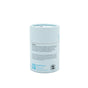 Ayeya Baby Bath Soak comes in a light blue cylindrical container for sensitive skin. The white label lists ingredients and distribution details in black text, with certification and QR code icons near the bottom.