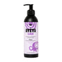 A bottle of Ayeya Baby Conditioner & Moisturizer with a black pump, purple and white label, and cartoon elephant. Contains lavender essential oil for deep moisturizing and calming care for babies.
