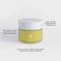 A jar of Baeo Bare Butter - Hydrating Balm with labels highlighting its rich texture, multi-use for dry, sensitive skin, instant relief, long-lasting moisture, and organic botanicals like avocado and olive oils.