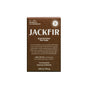 A brown rectangular box of Jackfir The Bushwhacker Bar Soap with all-natural ingredients and directions. Packaging highlights exfoliating benefits and suitability for all. Net weight: 3.65 oz (104 g).