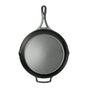 The Lodge Blacklock Blacklock Triple Seasoned Skillet is a lightweight, nontoxic cast iron skillet featuring a smooth surface, long handle, and a bottom loop handle—ideal for safe and versatile cooking.