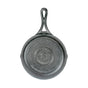 The Lodge Blacklock Blacklock Triple Seasoned Skillet is a black, lightweight cast iron pan with a looped handle and embossed base, offering nontoxic cookware for safe, healthy cooking every time.