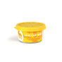 The EcoLunchBox Seal Cup Mini is a small stainless steel food container with an orange and yellow leak-proof silicone lid, displayed on a white background.