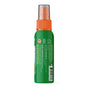 A green spray bottle of Badger Balm’s Anti-Tick Repellent Shake & Spray features an orange cap and a visible ingredients label, with certification symbols and a barcode displayed on the back. White text stands out against the green background. This DEET-free tick repellent is made with organic ingredients, offering safe and effective outdoor protection.