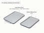 The Caraway Ceramic Baking Sheet Duo includes a large (20x13") handled sheet and a medium (15x10") sheet, both with non-toxic ceramic coating, perfect for baking, roasting, or meal prep.