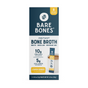 Front of Bare Bones Lemon Ginger Instant Bone Broth, 8ct box, showing 10g protein and 5g collagen per serving. White packaging with blue and yellow accents.