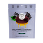 A purple pouch of Beekeepers Naturals Elderberry Soothing Lozenges with honey and propolis, featuring a honeycomb design. The packaging highlights immune support and delicious honey flavor.