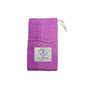 The Bee’s Wrap Artisan Bread Bag, a reusable and eco-friendly bread storage solution, features purple folded fabric tied with twine and a white label displaying the Bee’s Wrap logo. Shown on a plain white background.