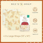 Bee's Wrap Beeswax Wraps for Food - Large feature a honeycomb design as an eco-friendly, plastic-free, compostable alternative to plastic wrap. Made in the USA. Size: 13x14.