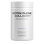 Codeage Biotin Marine Collagen Capsules come in a white bottle with 120 vegetable capsules, featuring marine collagen, biotin, hyaluronic acid, and multivitamins.