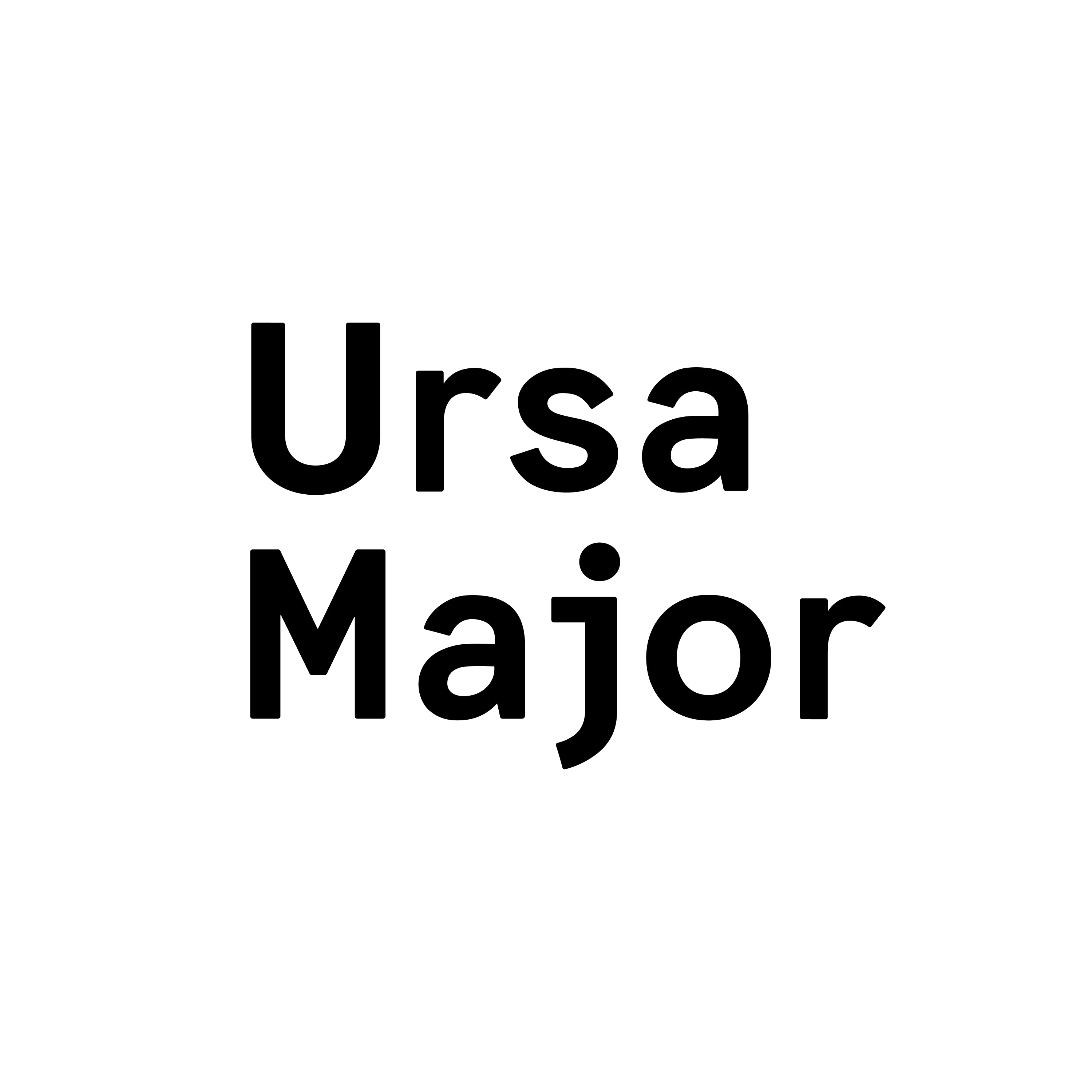 Bold black text reading Ursa Major is centered on a white background.