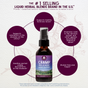 A bottle of WishGarden Herbs Cramp Release sits centered on a purple textured background, surrounded by benefits like cramp relief, hormone balance, muscle relaxation, digestive support, and vegan and gluten-free labels.