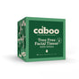 The Caboo Lotion Facial Tissue Cube (50 sheets) is a green, unscented, 3-ply tissue box made from renewable bamboo. Featuring tree illustrations on the side, this eco-friendly product offers extra softness and contains 50 tissues per box.
