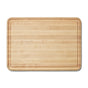 The Caraway Edge-Grain Wood Prep & Serve Butcher Block, 17”, features rounded edges and a border groove—ideal for charcuterie—displayed on a white background.