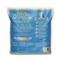 Back of a Catalyst Pet Upcycled Natural Pine Clumping Cat Litter (Unscented) bag shows branding, a cat face drawing on blue, and text on natural odor control, sustainable features, and usage instructions.