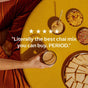 A person holds a glass of chai on a yellow table with snacks, alongside text that reads: Literally the best Chai Spice you can buy. PERIOD. Made with single-origin spices from Diaspora Spice Co., five stars above say it all.