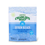 A blue and white 2.64 lb (1.2 kg) bag of Charlie's Soap Oxygen Bleach Powder, a chlorine-free, eco-friendly laundry booster and fabric stain remover for all machines; handles up to 80 loads.
