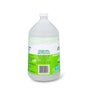 A large clear plastic jug with a white cap contains Charlie's Soap Liquid Laundry Detergent – Ultra Concentrated. The green and white label highlights residue-free laundry, while the back shows product details and decorative patterns.
