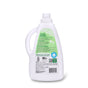 Back view of a white Charlie's Soap Liquid Laundry Detergent - Ultra Concentrated bottle with green label showing instructions, product info, warnings, and certification icons. The closed cap is on top and the handle is on the left.