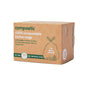 A brown box of Compostic 13 Gallon Home Compostable Trash Bags with green and white text. This eco-friendly pack contains 50 extra-strong bags, ideal for food storage or composting. Line drawing included on packaging.