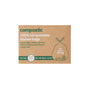 A brown box labeled Compostic 13 Gallon Home Compostable Trash Bags features green and white text, a tied bag illustration, “50 bags,” and “I’m extra strong!”—an eco-friendly alternative to traditional trash bags.