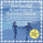 Two people run along a beach as text explains most Americans lack magnesium. Magic Magnesium Citrate by Wooden Spoon Herbs uses magnesium citrate sourced from the sea for gut health. A yellow badge says “Sourced from the sea.” Wavy border frames the image.
