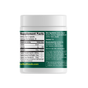 A white container with a green label from Kuli Kuli Foods shows Supplement Facts and ingredients for their Pumpkin Seed Oil Hair Capsules, formulated for hair wellness and to support thicker, fuller hair. Manufacturer and storage info included.