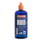 A blue ConcenTrace Trace Mineral Drops bottle by Trace Minerals with an orange cap stands upright. The back label features usage instructions, a Feel The Difference Guarantee, Non-GMO Project Verified logo, and other info in white text.