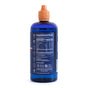 A blue plastic bottle with an orange cap, labeled on the back with Supplement Facts and product details for ConcenTrace Trace Mineral Drops by Trace Minerals. Perfect for those seeking a natural trace mineral supplement. The bottle stands upright on white.