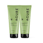 Two green “Acure” tubes, Curiously Clarifying Shampoo and Conditioner Set—each 8 fl oz (236 mL), with organic lemongrass and argan, side by side on a white background.