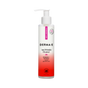 A bottle of Derma E Anti-Wrinkle Cleanser with a white pump, featuring powerful ingredients such as retinol and glycolic acid, comes in white and pink packaging labeled “Renews + Refines.”.