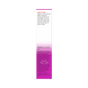 The product label for Derma E Overnight Peel displays directions for use, a warning, and ingredients in white and pink text on a purple gradient background. The directions recommend applying this AHA exfoliator to clean, dry skin and leaving it on overnight.