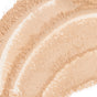 Close-up of Derma Es Sun Protection Mineral Powder SPF 30, showcasing three unique brush stroke patterns with a soft, finely milled texture. It offers broad-spectrum UVA/UVB protection and transitions smoothly from slightly darker to lighter beige hues.