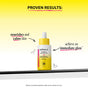 A bottle of Derma E Vitamin C Glow Oil, featuring yellow and white packaging, is centered on a white background with text highlighting its benefits: this face oil nourishes, calms, and brightens the skin for an instant glow.