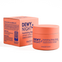 A jar of FaceTory Dewy Night Hydrating Sleep Mask sits by its matching box, showcasing overnight hydration and barrier care with probiotic ferments, ceramides, and peptides.