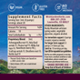 The Deep Stress supplement facts label from WishGarden Herbs highlights adaptogens including ashwagandha, holy basil, and oat seed. Features vegan, gluten-free, and no added sweeteners icons on a nature-themed background for stress relief support.