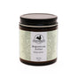 A brown jar with a black lid labeled Magnesium Body Butter by Hearth and Homestead, net wt. 4 oz. Made with natural ingredients, the label shows a mandala design and a rabbit silhouette.