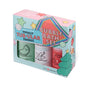 The Dabble & Dollop Totally Tubular Bubble Bath Set is a festive gift, featuring three bath products—Honeydew, Vanilla Whip, and Strawberry—in a colorful box with playful fruit and holiday-themed designs.