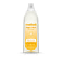 A clear 473 mL (16 fl oz) bottle of method Super Shine Dish Soap in coastal lemon scent features a white and yellow label, cleans with 25% more suds, 50% less scrubbing needed, and a cruelty-free, eco-friendly formula.