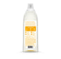 A clear bottle of method Super Shine Dish Soap features a yellow and white label, clear cap, transparent soap, cruelty-free cleaning benefits, and is made from recycled plastic.