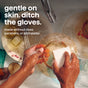 A person washes dishes with bare hands in soapy water. Text reads: method Super Shine Dish Soap—gentle on skin, ditch the gloves. Cruelty-free and made without dyes, parabens, or phthalates.